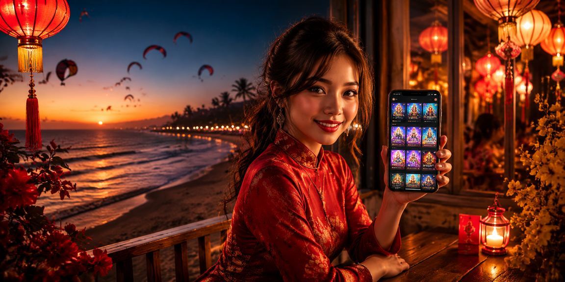 Người dùng tại Hội An trải nghiệm casino trên điện thoại bên tách cà phê